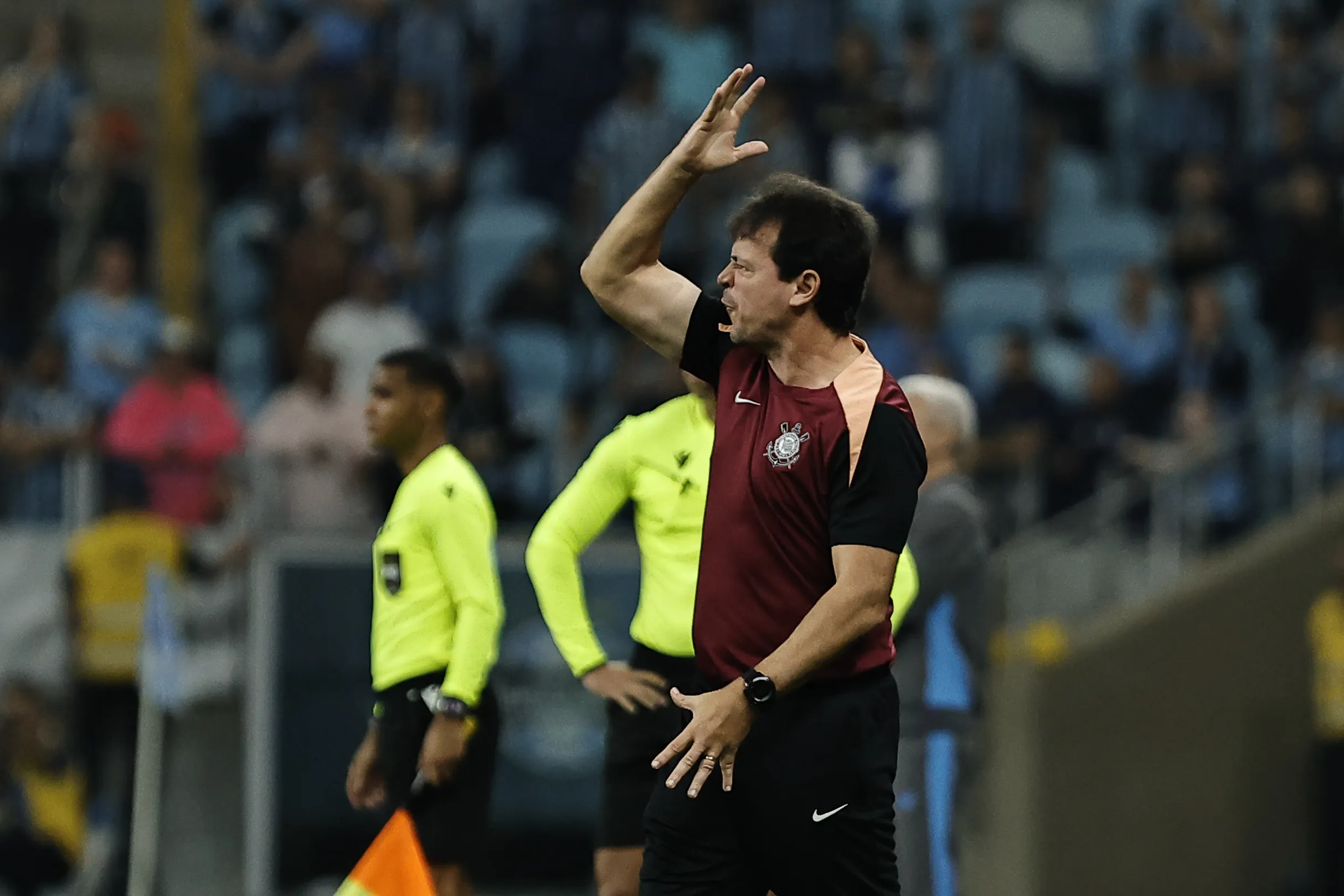 RS – PORTO ALEGRE – 30/05/2026 – BRASILEIRO A 2026, GREMIO X CORINTHIANS – Fernando Diniz tecnico do Corinthians durante partida contra o Gremio no estadio Arena do Gremio pelo campeonato Brasileiro A 2026. Foto: Roberto Vinicius/AGIF