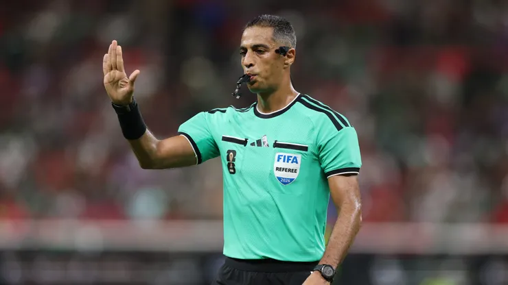 ZAPOPAN, MEXICO - JUNE 11: Referee Amin Mohamed Omar reacts during the FIFA World Cup 2026 Group A match between Korea Republic and Czechia at Guadalajara Stadium on June 11, 2026 in Zapopan, Mexico. (Photo by Molly Darlington/Getty Images)