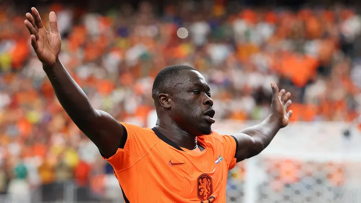 HOUSTON, TEXAS - JUNE 20: Brian Brobbey #19 of the Netherlands celebrates scoring his team's second goal during the FIFA World Cup 2026 Group F match between Netherlands and Sweden at Houston Stadium on June 20, 2026 in Houston, Texas. (Photo by Molly Darlington/Getty Images)