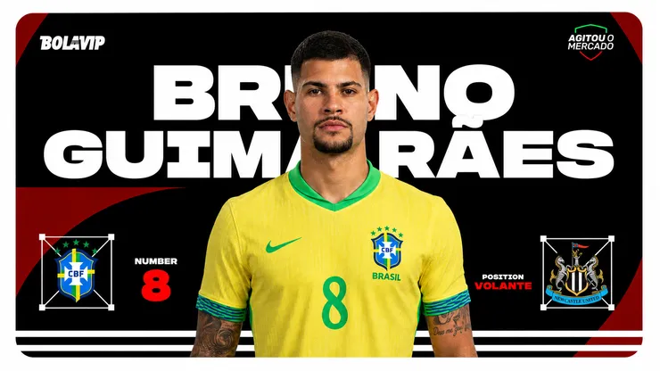 Bruno Guimarães vira assunto na Copa. Foto: Watanabe/Getty Images/Inteligência Artificial do Bolavip Brasil.