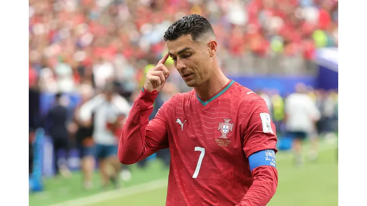 HOUSTON, TEXAS - JUNE 17: Cristiano Ronaldo #7 of Portugal walks off the pitch after the 1-1 draw during the FIFA World Cup 2026 Group K match between Portugal and Congo DR at Houston Stadium on June 17, 2026 in Houston, Texas. (Photo by Alex Slitz/Getty Images)