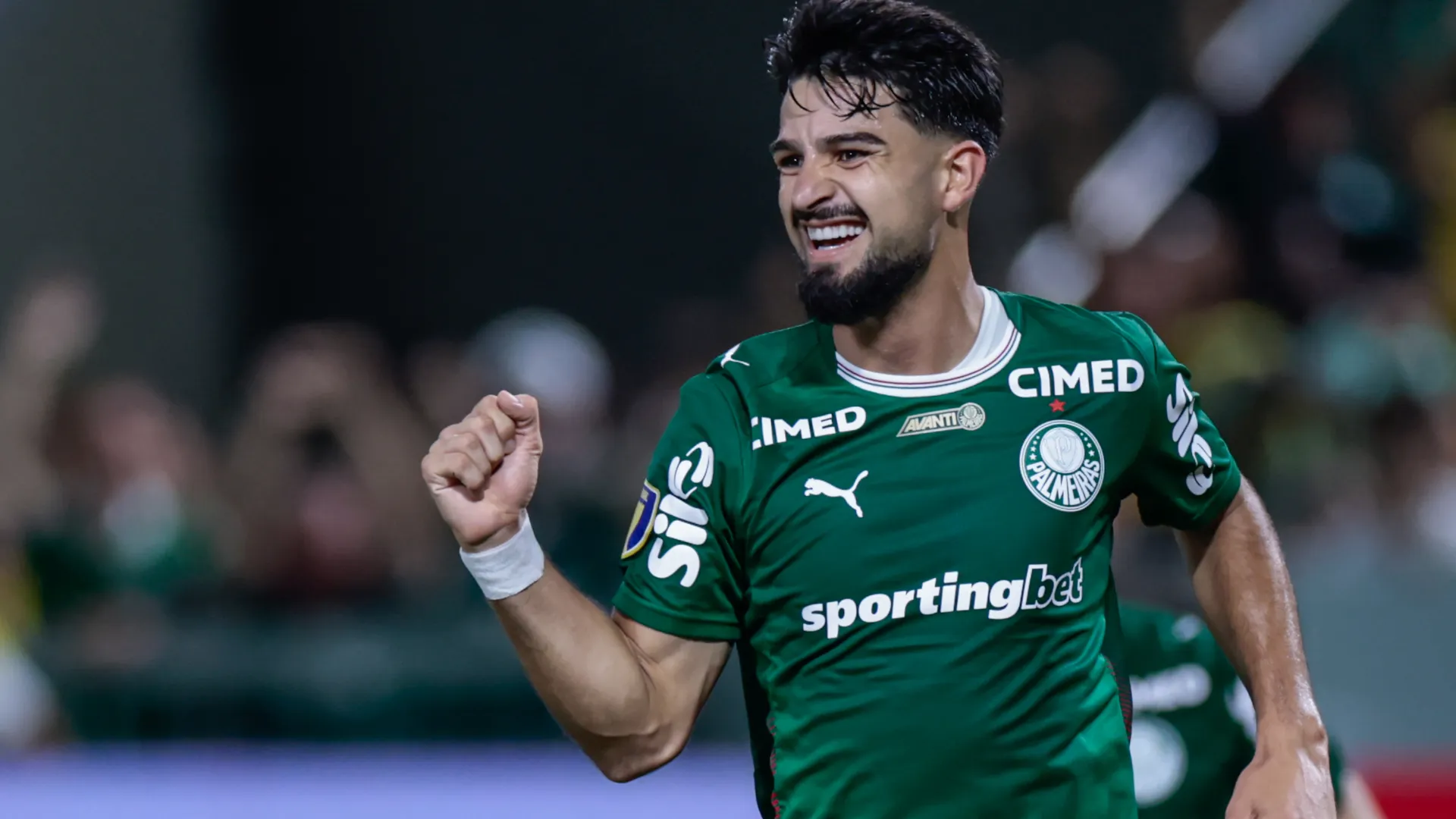 Flaco López comemorando pelo Palmeiras – Foto: Marcello Zambrana/AGIF