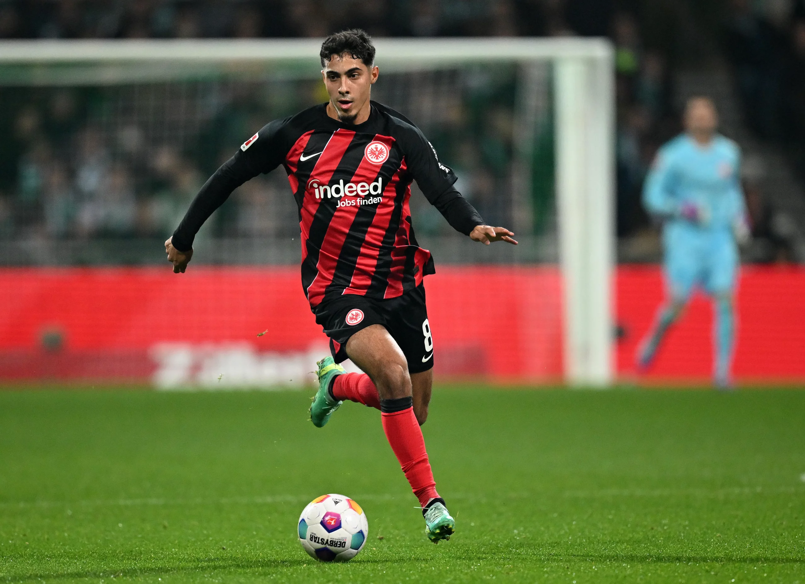 BREMEN, GERMANY – NOVEMBER 12: Farès Chaïbi of Frankfurt in action during the Bundesliga match between SV Werder Bremen and Eintracht Frankfurt at Wohninvest Weserstadion on November 12, 2023 in Bremen, Germany. (Photo by Stuart Franklin/Getty Images)