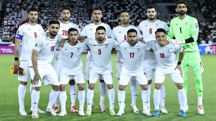 DOHA, QATAR - JUNE 05: Players of Iran pose for a team photo prior to the FIFA World Cup 2026 Qualifier match between Qatar and IR Iran at Jassim Bin Hamad Stadium on June 05, 2025 in Doha, Qatar. (Photo by Mohamed Farag/Getty Images)