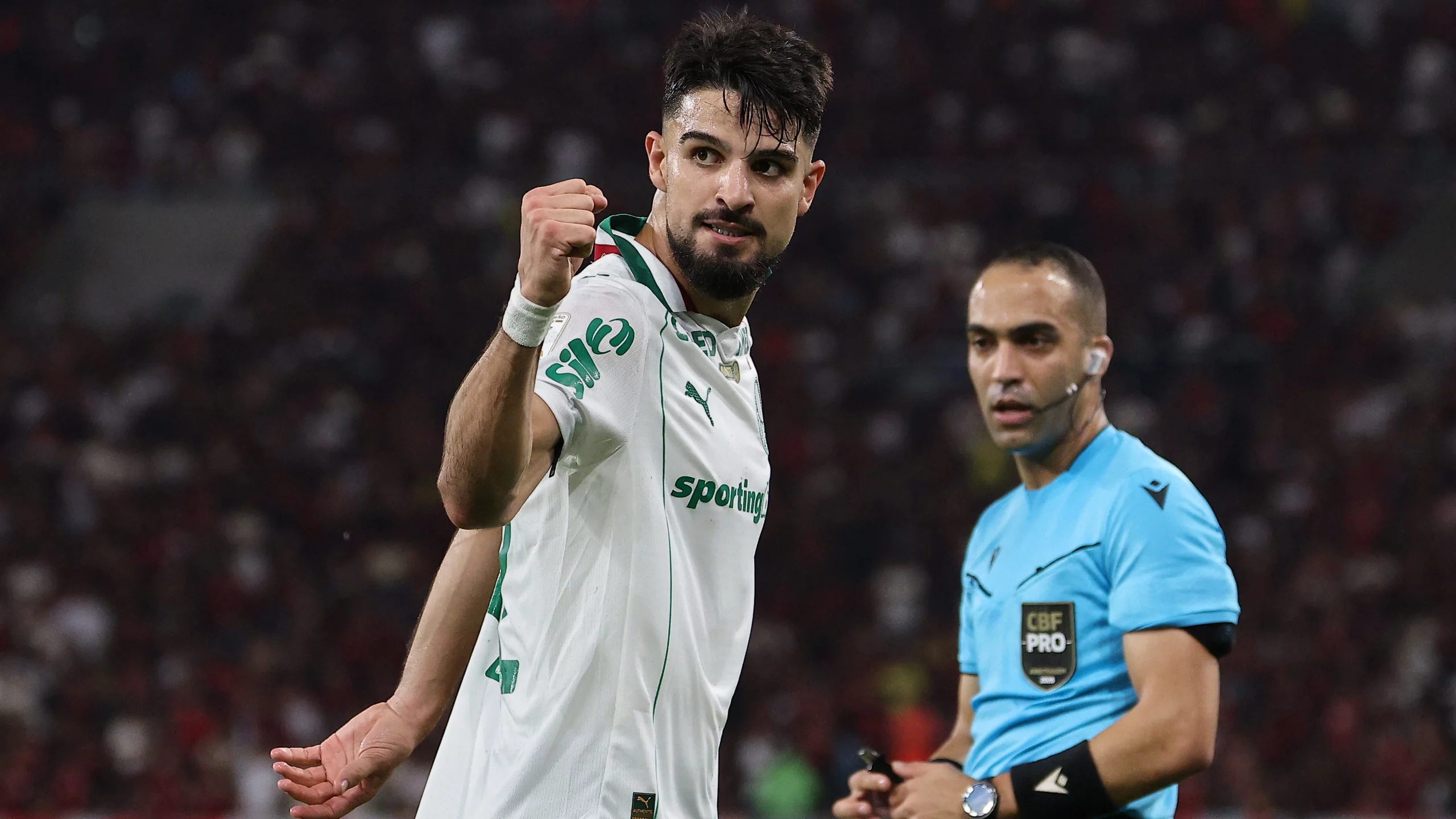 Flaco López em campo pelo Palmeiras. (Photo by Wagner Meier/Getty Images)