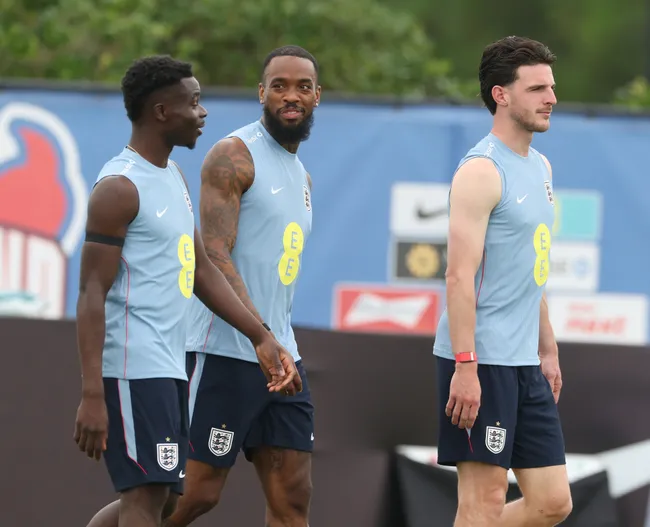 Saka em treinamento da Inglaterra nos EUA. Foto: Richard Pelham/Getty Images.