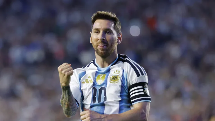 Messi em ação com a seleção da Argentina.