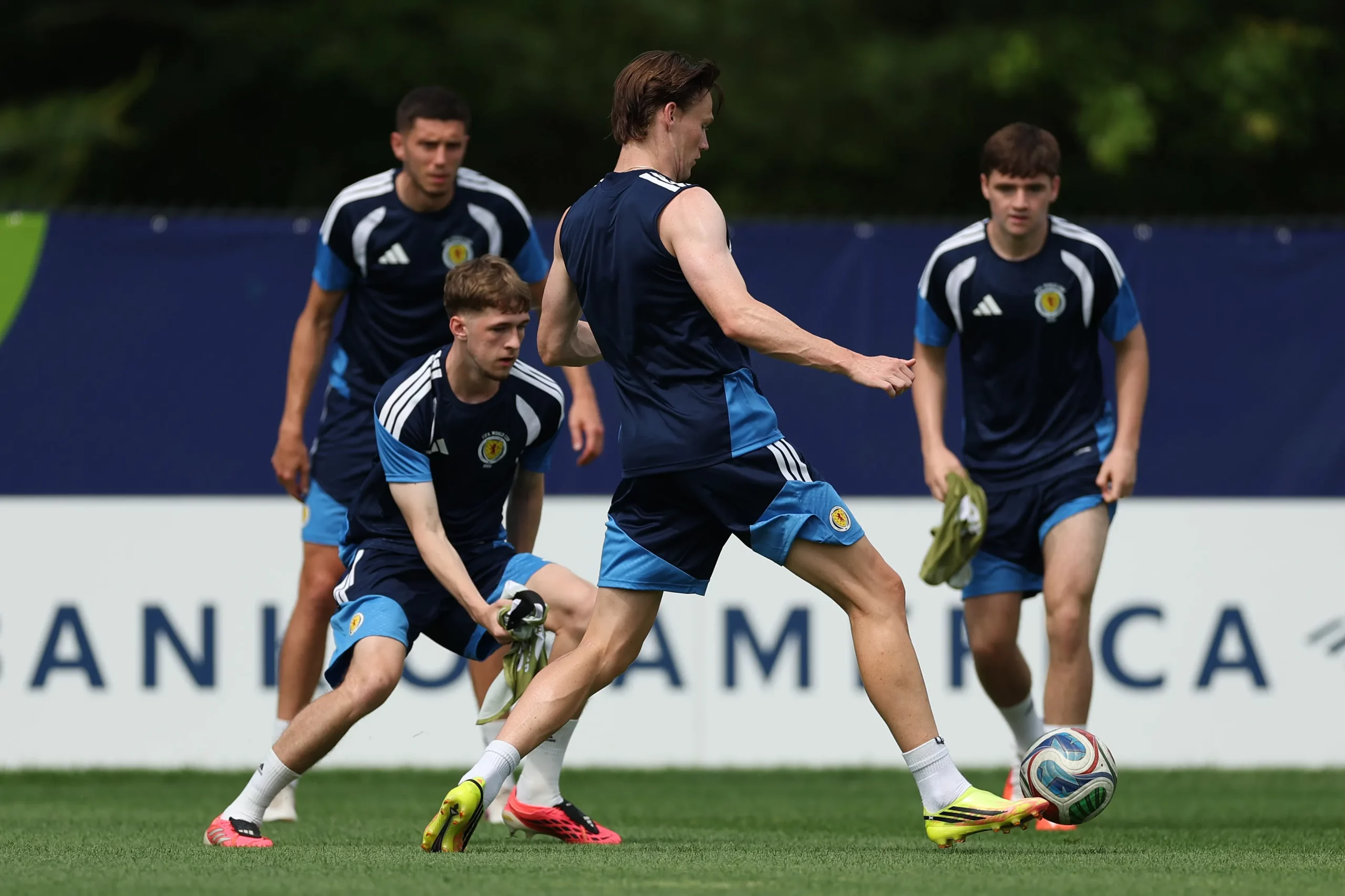 BOSTON, MASSACHUSETTS – JUNE 12: Scott McTominay of Scotland in action during the training session of Scotland one day ahead of the FIFA World Cup 2026 Group C match between Haiti and Scotland at New England Revolution Training Center on June 12, 2026 in Boston, Massachusetts. (Photo by Mattia Ozbot/Getty Images)