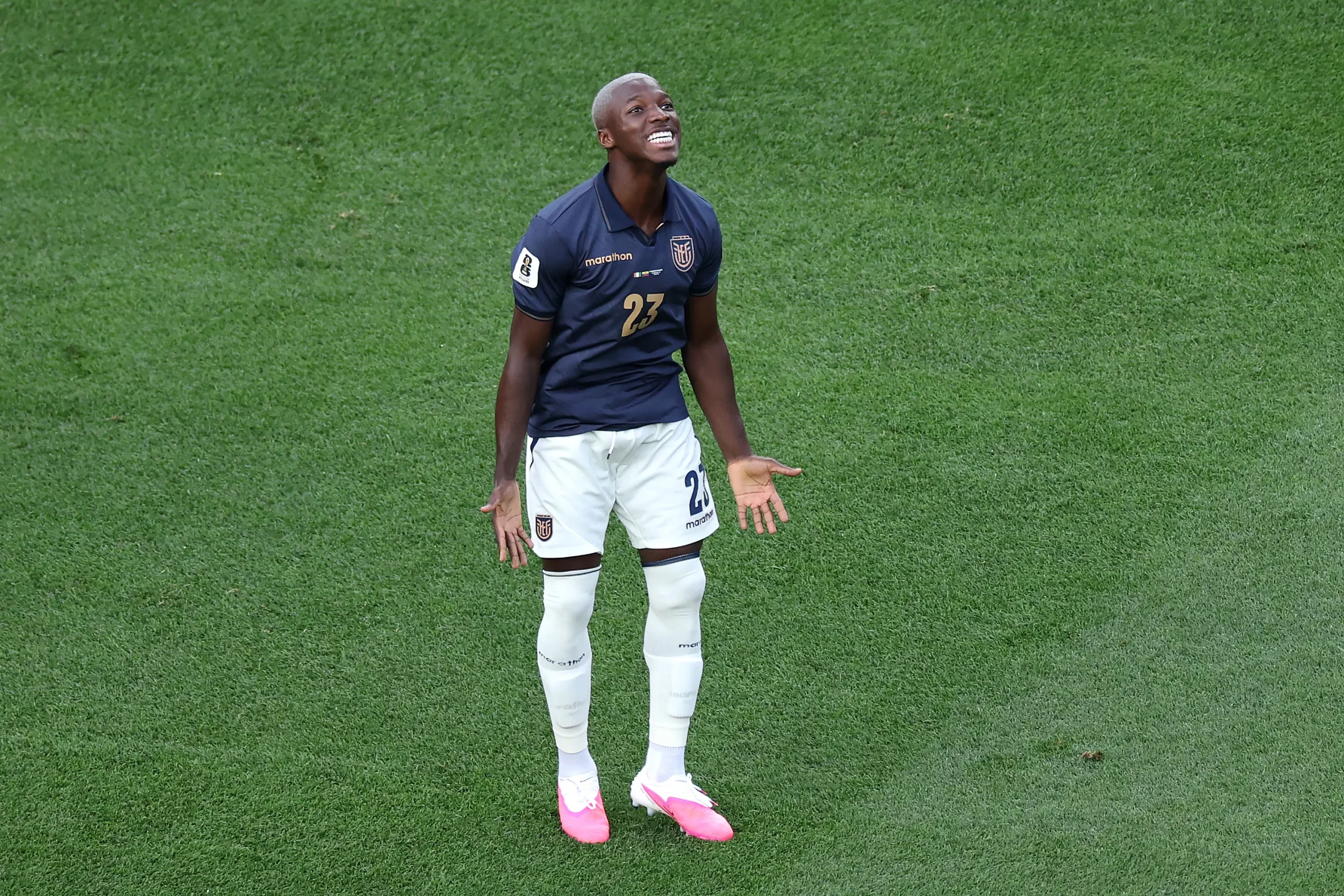 Moises Caicedo, camisa 23 do Equador, reage durante a partida do Grupo E da Copa do Mundo da FIFA 2026 entre Costa do Marfim e Equador. (Photo by Kevin C. Cox/Getty Images)