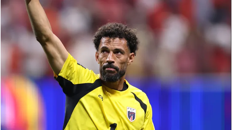ATLANTA, GEORGIA - JUNE 15: Vozinha #1 of Cabo Verde gesture during the FIFA World Cup 2026 Group H match between Spain and Cabo Verde at Atlanta Stadium on June 15, 2026 in Atlanta, Georgia. (Photo by Mattia Ozbot/Getty Images)