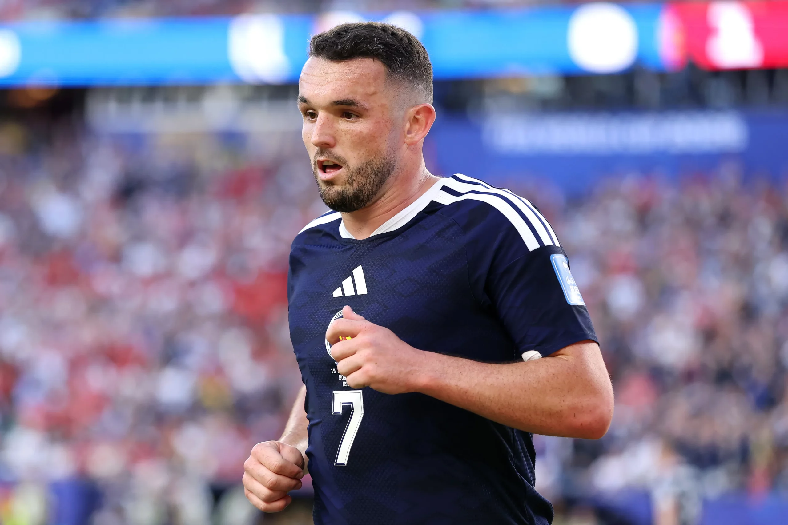 FOXBOROUGH, MASSACHUSETTS – JUNE 19: John McGinn #7 of Scotland  during the FIFA World Cup 2026 Group C match between Scotland and Morocco at Boston Stadium on June 19, 2026 in Foxborough, Massachusetts. (Photo by Justin Setterfield/Getty Images)