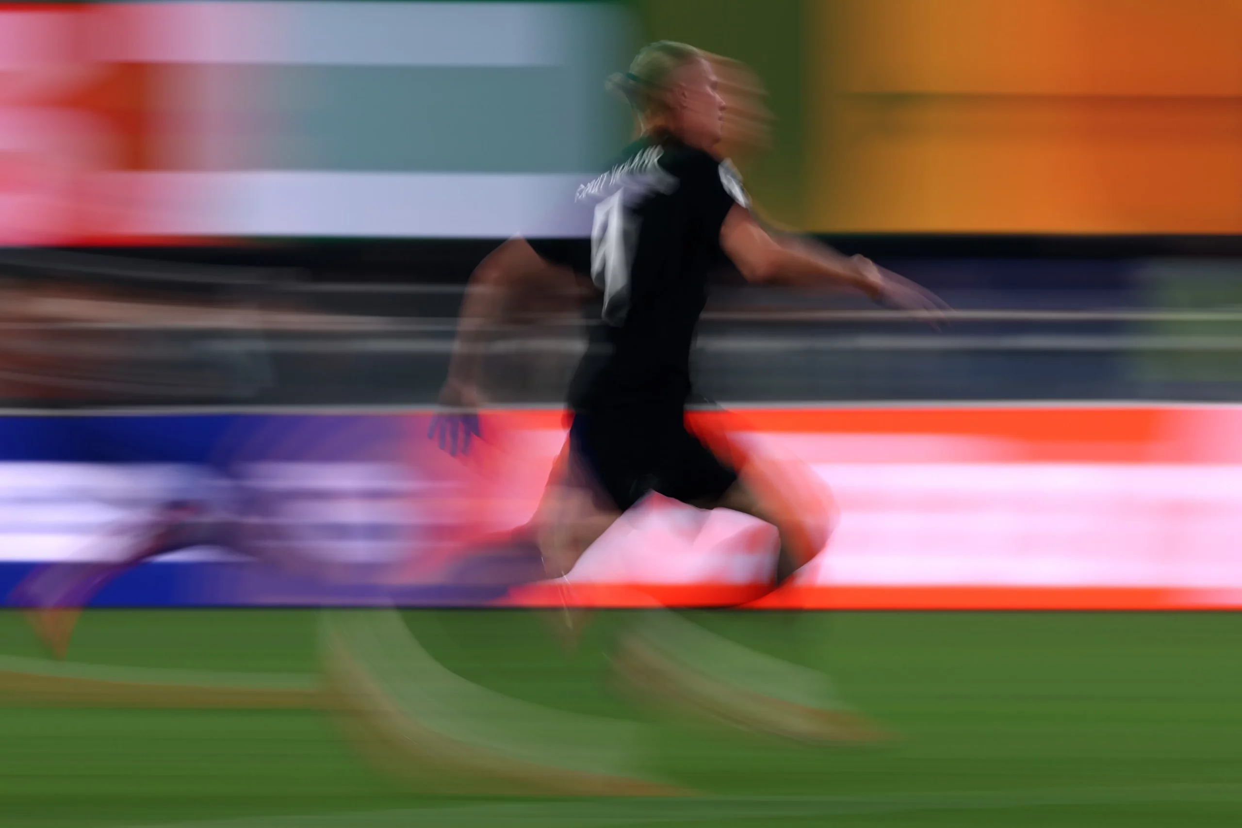 EAST RUTHERFORD, NEW JERSEY – JUNE 22: Erling Haaland #9 of Norway in action during the FIFA World Cup 2026 Group I match between Norway and Senegal at New York New Jersey Stadium on June 22, 2026 in East Rutherford, New Jersey. (Photo by Mattia Ozbot/Getty Images)