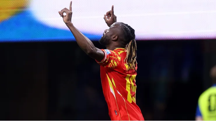 ATLANTA, GEORGIA - JUNE 27: Fiston Mayele #19 of Congo DR celebrates scoring his team's second goal during the FIFA World Cup 2026 Group K match between Congo DR and Uzbekistan at Atlanta Stadium on June 27, 2026 in Atlanta, Georgia. (Photo by Lars Baron/Getty Images)