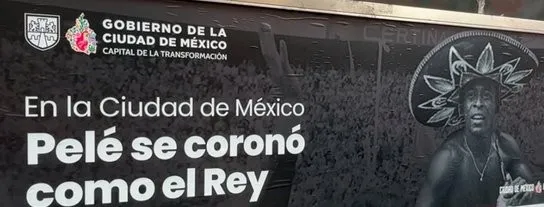 Outdoor espalhado pela Cidade do México em homenagem a Pelé. Foto: Reprodução X (Twitter)/ESPN