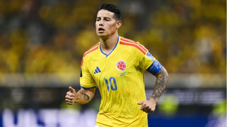 ZAPOPAN, MEXICO - JUNE 23: James Rodriguez #10 of Colombia looks on during the FIFA World Cup 2026 Group K match between Colombia and Congo DR at Guadalajara Stadium on June 23, 2026 in Zapopan, Mexico. (Photo by David Ramos/Getty Images)