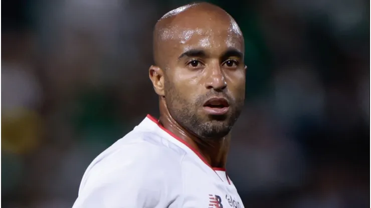 Lucas Moura jogador do Sao Paulo durante partida contra o Palmeiras no estadio Arena Barueri pelo campeonato Paulista 2026.