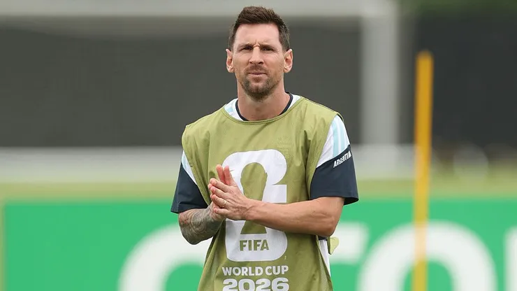 Lionel Messi #10, durante treino da Argentina para jogo contra a Áustria. Richard Pelham/Getty Images