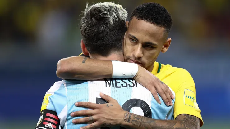 Neymar e Lionel Messi em Brasil x Argentina.