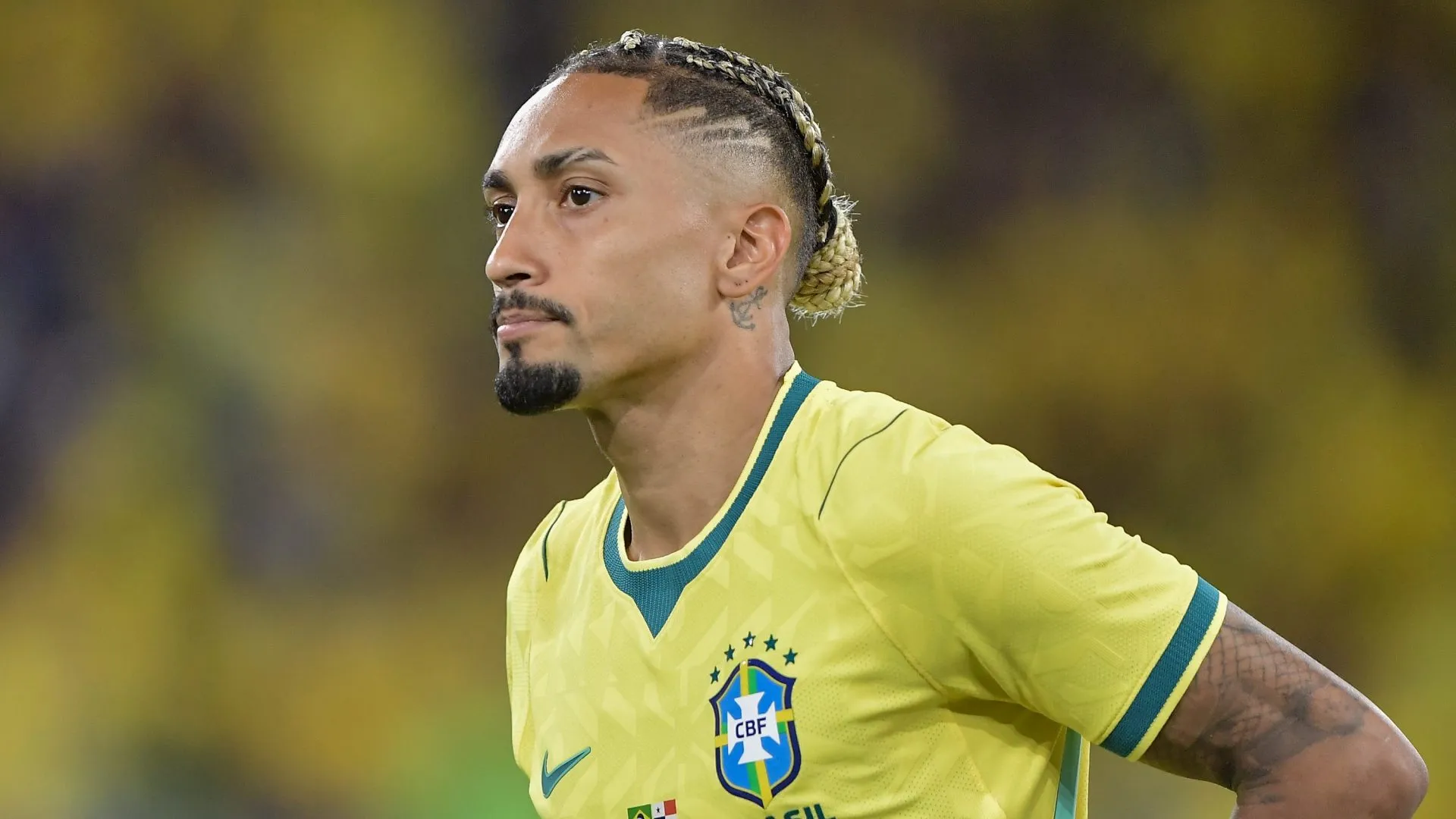 Raphinha durante o amistoso, no Maracanã