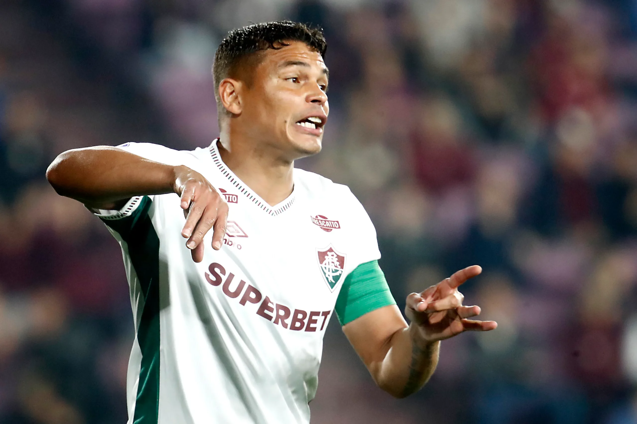 Thiago Silva durante passagem pelo Fluminense. Foto: Marcos Brindicci/Getty Images