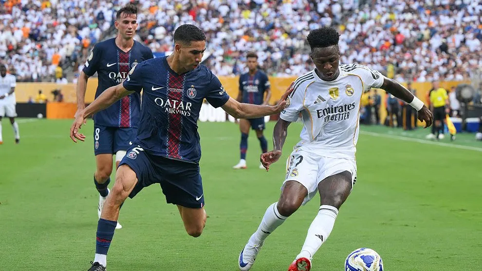 Hakimi e Vini Jr.. Foto: David Ramos/Getty Images