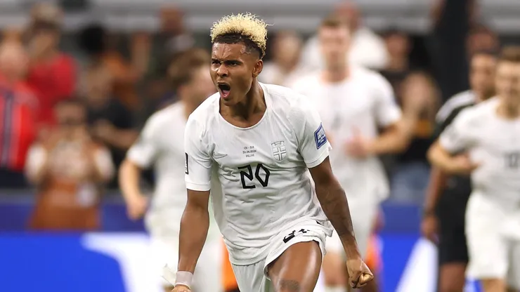 Antonio Nusa comemora primeiro gol da Noruega contra a Costa do Marfim