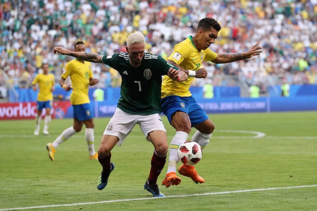 Brasil x México durante a Copa 2018. Foto: Buda Mendes/Getty Images