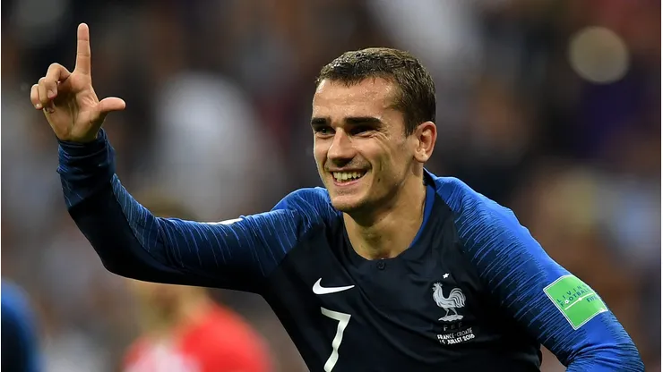 Antoine Griezmann comemora seu gol na final da Copa do Mundo de 2018 (Photo by Matthias Hangst)