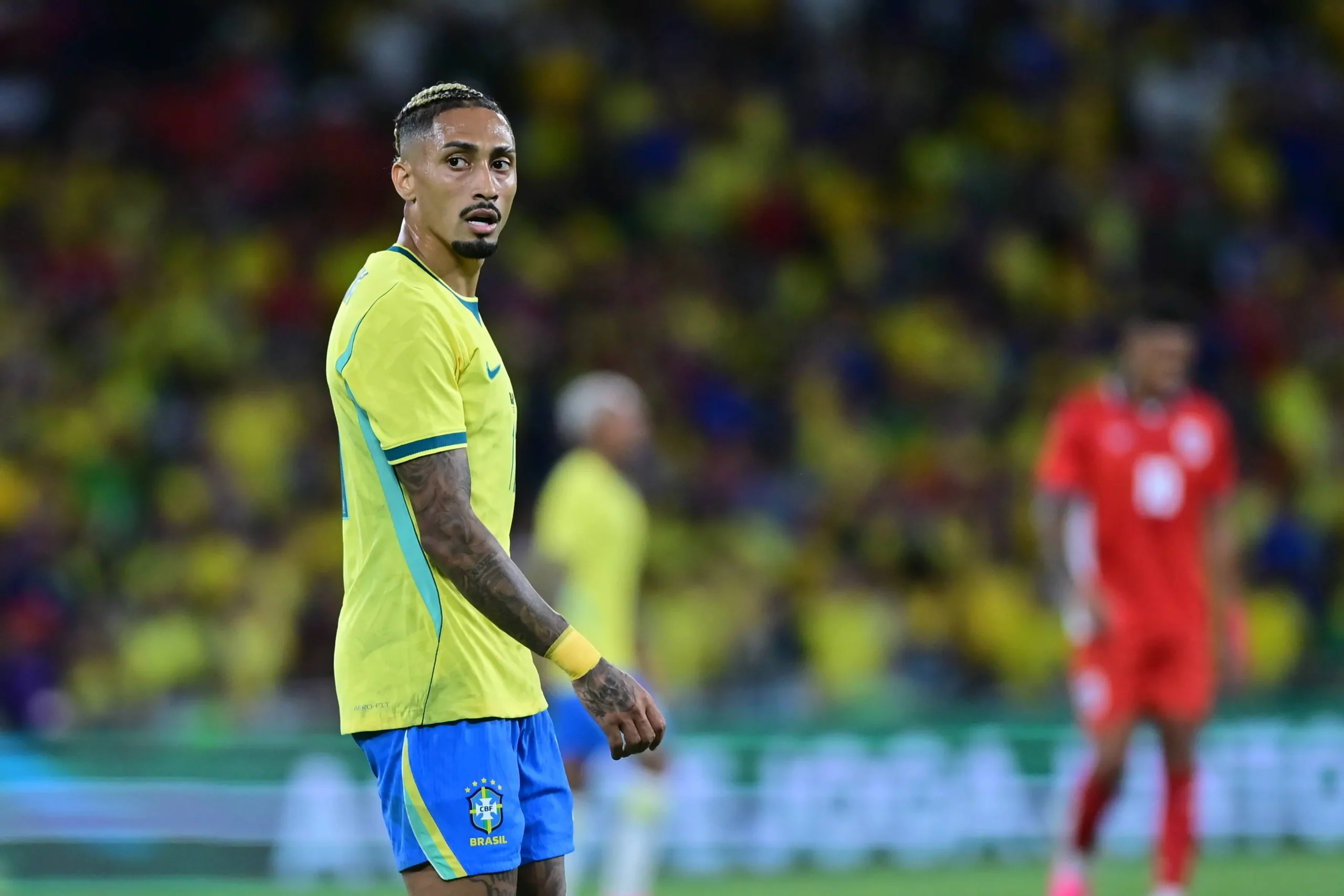 Raphinha é outro jogador da Seleção Brasileira cotado para ser Bola de Ouro da Copa – Foto: IMAGO / Sports Press Photo