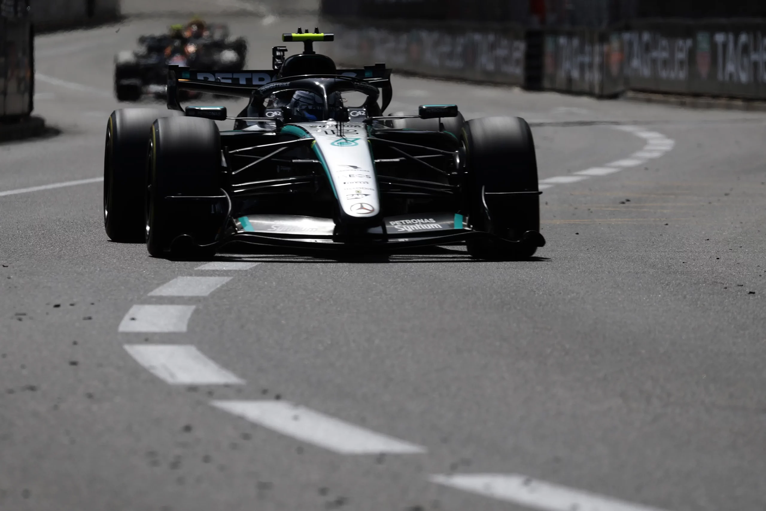 MONTE-CARLO, MONACO – JUNE 07: Andrea Kimi Antonelli of Italy driving the (12) Mercedes AMG Petronas F1 Team W17 on track during the F1 Grand Prix of Monaco at Circuit de Monaco on June 07, 2026 in Monte-Carlo, Monaco. (Photo by Mark Thompson/Getty Images)