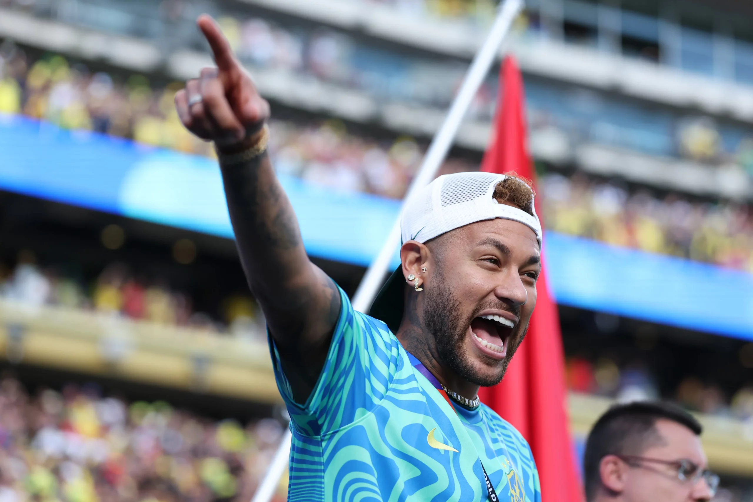 EAST RUTHERFORD, NEW JERSEY – JUNE 13: Neymar Jr #10 of Brazil walks out of the tunnel before the FIFA World Cup 2026 Group C match between Brazil and Morocco at New York New Jersey Stadium on June 13, 2026 in East Rutherford, New Jersey. (Photo by Dan Mullan/Getty Images)