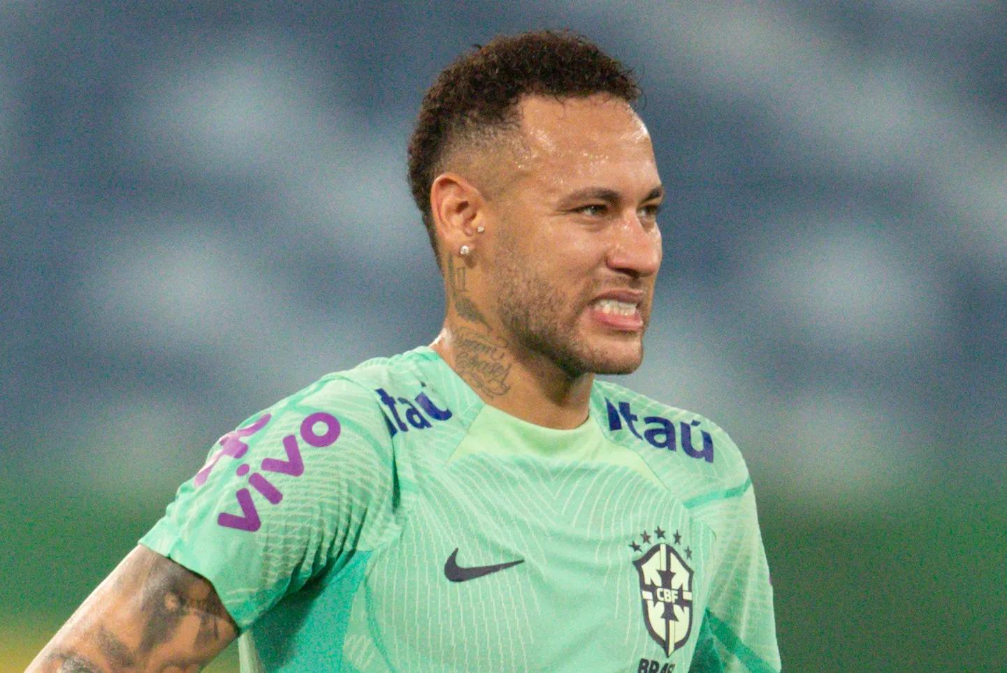 – Neymar Jr. jogador da Selecao Brasileira durante treino no estadio Arena Pantanal. Foto: Gil Gomes/AGIF