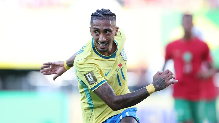 Raphinha durante partida contra o Marrocos. Foto: Kevin C. Cox/Getty Images