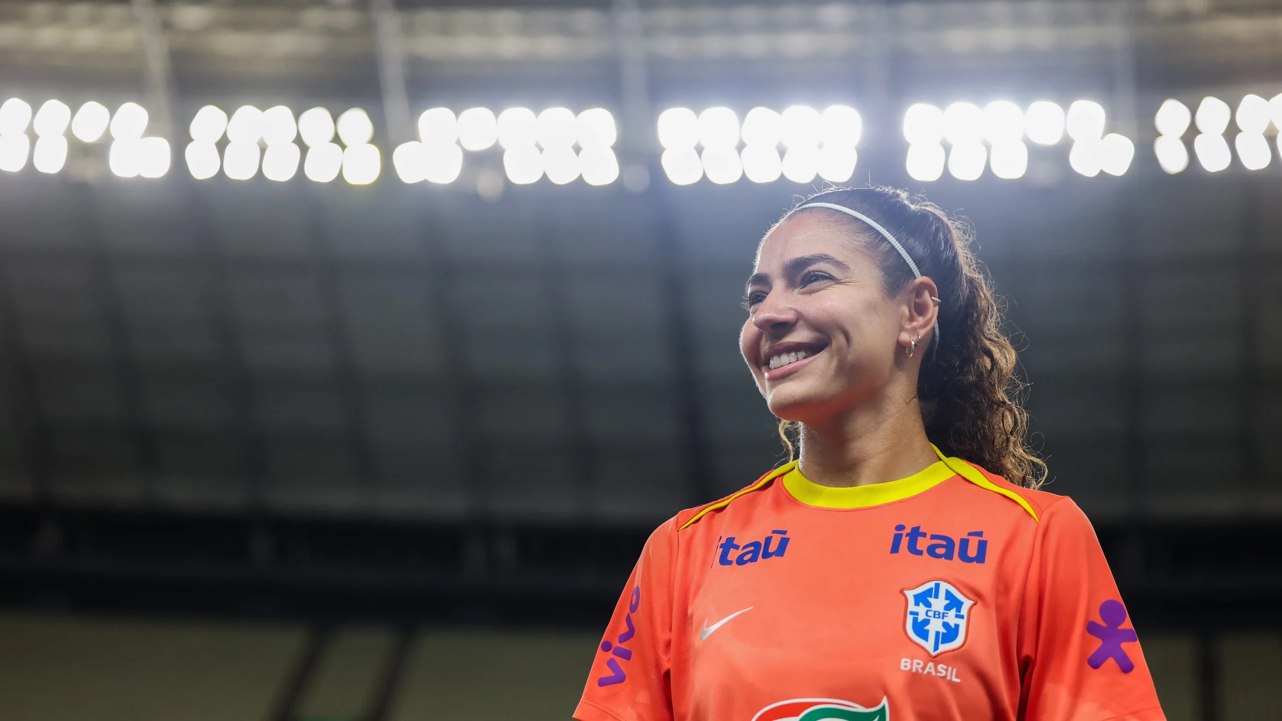 Angelina durante treino em Fortaleza pela Seleção Feminina