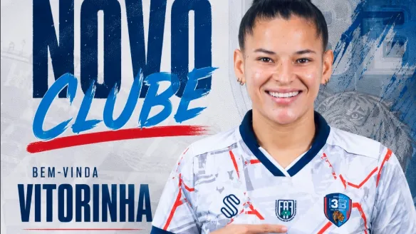 Anúncio da contratação da volante Vitorinha pelo Instituto 3B