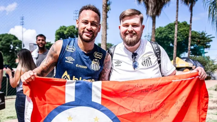 André em encontro com Neymar no CT Rei Pelé Foto Raul BarettaSFC