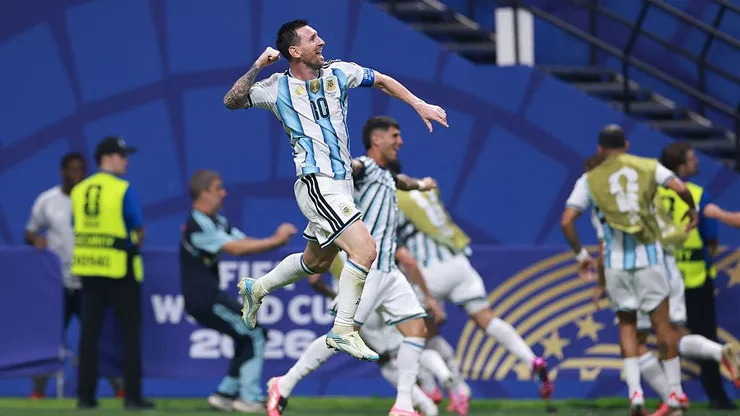 Messi comemora seu gol contra o Egito. Foto: Elsa/Getty Images