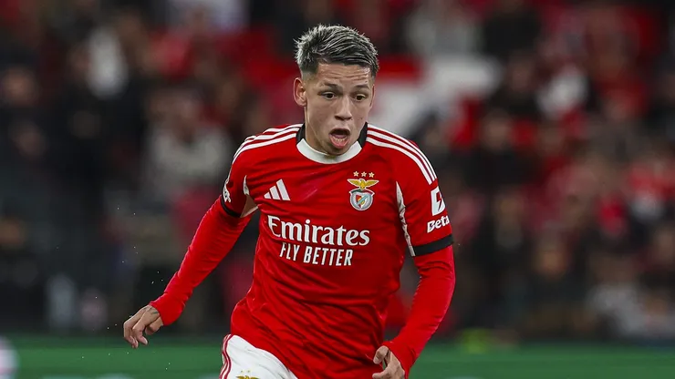 Prestianni atuando pelo Benfica (Foto: Carlos Rodrigues/Getty Images)