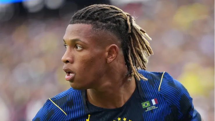 FOXBOROUGH, MASSACHUSETTS - MARCH 26: Danilo Santos of Brazil looks on during the international friendly match between Brazil and France at Gillette Stadium on March 26, 2026 in Foxborough, Massachusetts. (Photo by Michael Owens/Getty Images)