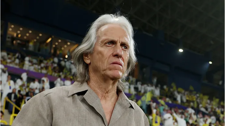 RIYADH, SAUDI ARABIA - MAY 16: Jorge Jesus, Head Coach of Al Nassr, looks on prior to the AFC Champions League 2 Final between Al Nassr and Gamba Osaka at King Saud University Stadium on May 16, 2026 in Riyadh, Saudi Arabia. (Photo by Yasser Bakhsh/Getty Images)