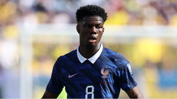 EAST RUTHERFORD, NEW JERSEY - JUNE 30: Aurelien Tchouameni #8 of France during the FIFA World Cup 2026 Round Of 32 match between France and Sweden at New York New Jersey Stadium on June 30, 2026 in East Rutherford, New Jersey. (Photo by Dan Mullan/Getty Images)
