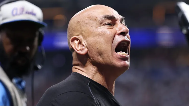 ATLANTA, GEORGIA - JULY 07: Hossam Hassan, Head Coach of Egypt, reacts after the 2-3 loss during the FIFA World Cup 2026 Round of 16 match between Argentina and Egypt at Atlanta Stadium on July 07, 2026 in Atlanta, Georgia. (Photo by Buda Mendes/Getty Images)