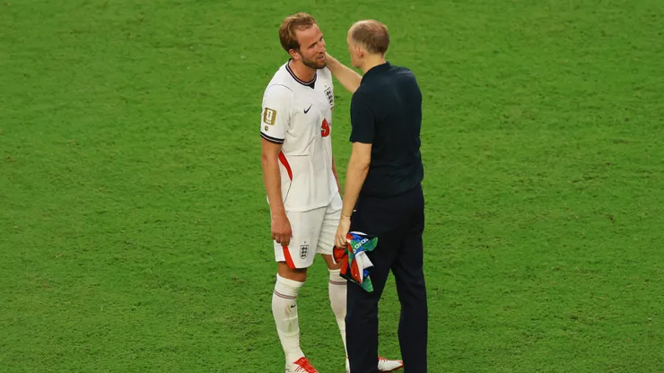 Kane e Thomas Tuchel pela Inglaterra na Copa do Mundo. Foto: Elsa/Getty Images