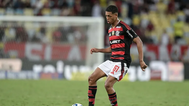 Joao Victor jogador do Flamengo durante partida contra o Botafogo-PB no estadio Maracana pelo campeonato Copa Do Brasil 2025. Foto: Thiago Ribeiro/AGIF