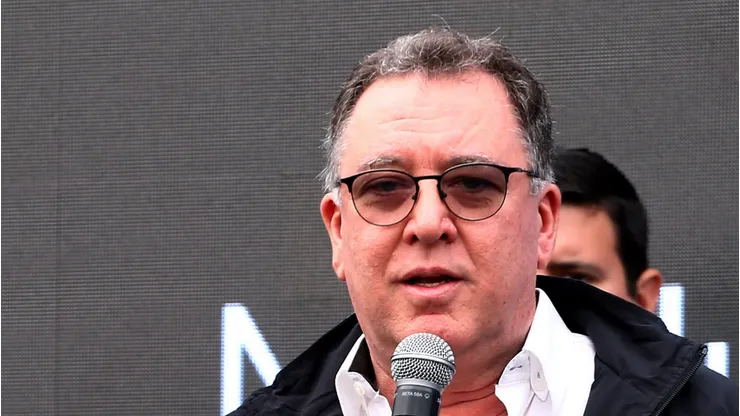 Marcelo Teixeira, presidente do Santos, durante evento no CT Rei Pelé.
