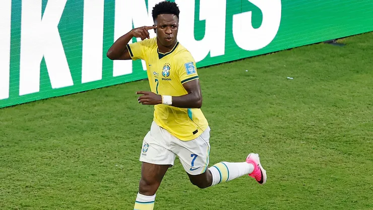 Vinícius Júnior pode alcançar marca histórica contra a Noruega e entrar para a elite da Copa - Foto Michael ReavesGetty Images