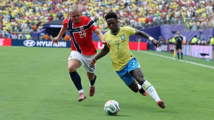 Brasil e Noruega se enfrentaram pelas oitavas de final da Copa do Mundo 2026. Foto: Al Bello/Getty Images