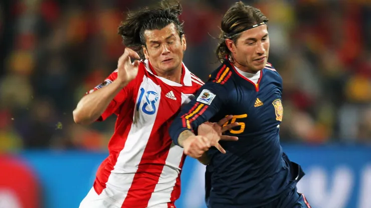 Espanha eliminou o Paraguai nas quartas de final da Copa de 2010 (Photo by Stanley Chou)