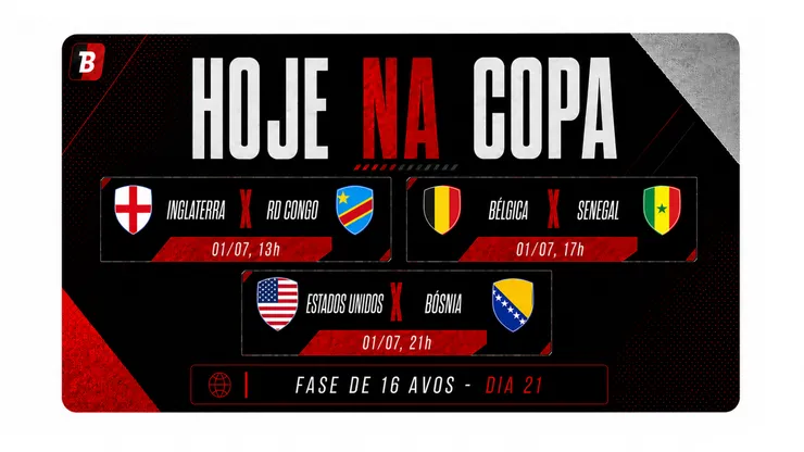 Hoje na Copa tem Inglaterra e Bélgica em campo
