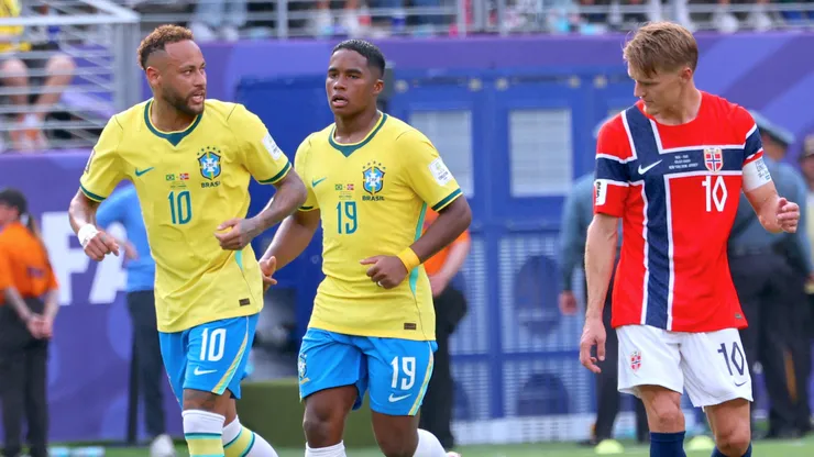 Endrick repreende Neymar após empurrão em Odegaard em Brasil x Noruega